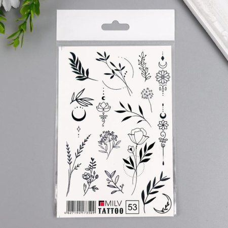Татуировка на тело "Ч/б цветы" 10 x 15 см SIM-7064898 Татуировка на тело "Ч/б цветы" 10 x 15 см SIM-7064898