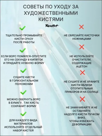 Кисть Roubloff Серия 1S25 синтетика под колонок плоская ручка короткая №4 MPЖS2-04-05Ж