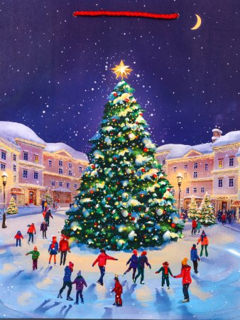 Пакет подарочный ламинированный 26 х 12 х 32 см "Новогодний каток" SIM-10911826