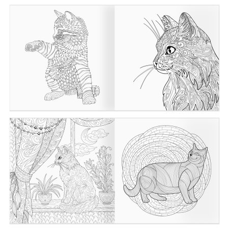 Раскраска для взрослых 228 x 228 мм ТРИ СОВЫ "Антистресс-терапия. Такие разные кошки" 64 стр., склейка RE-Pск64_63513