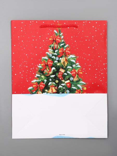 Пакет подарочный ламинированный 26 x 12 x 32 см "Подарки в новогоднюю ночь" SIM-10911796