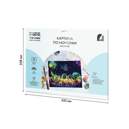 Картина по номерам на картоне ТРИ СОВЫ "Игра в неоне" 30 x 40 см с акриловыми красками и кистями RE-КК_44029