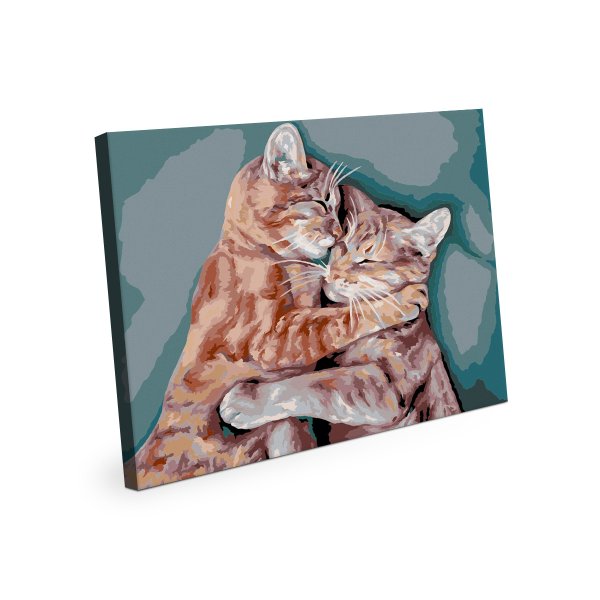 Набор для раскрашивания по номерам (холст на подрамнике) ФРЕЯ 50 х 40 см "Спящие котики" PNB/PL-380