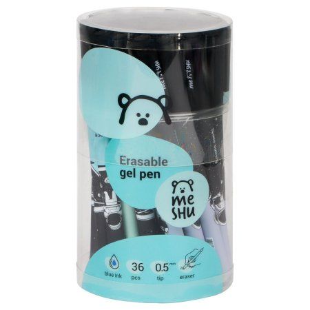 Ручка гелевая стираемая MESHU "Space Traveler" синяя, 0.5 мм, корпус ассорти, софт-тач RE-MS_54124