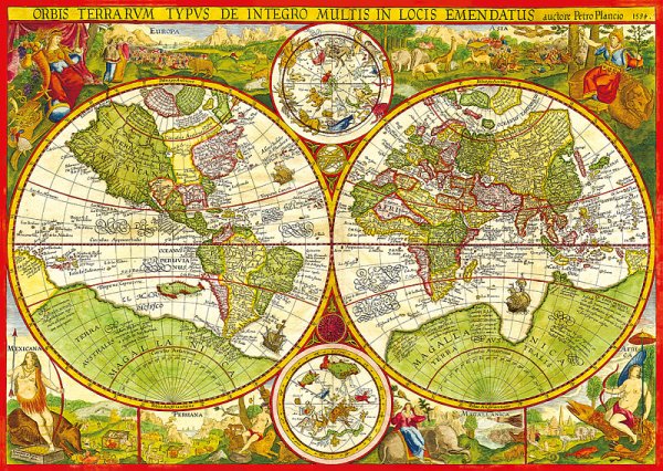 Пазл Step Puzzle 1000 "Карта мира Планциуса. 1594" STP-79256