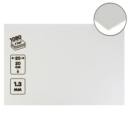 Картон пивной 1.3 мм 1080 г/м2 20 x 20 см 1 шт (Россия) SIM-9586787