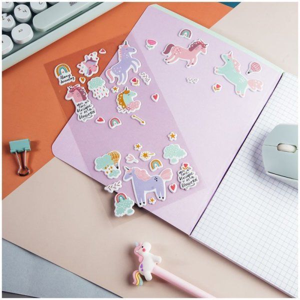 Наклейки объемные MESHU "Unicorn dream" 10 x 19 см RE-MS_36955