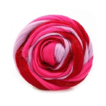 Шерсть для валяния GAMMA 100% полутонкая шерсть 50 г винный/мальва/св.фиалка MY-050-6114