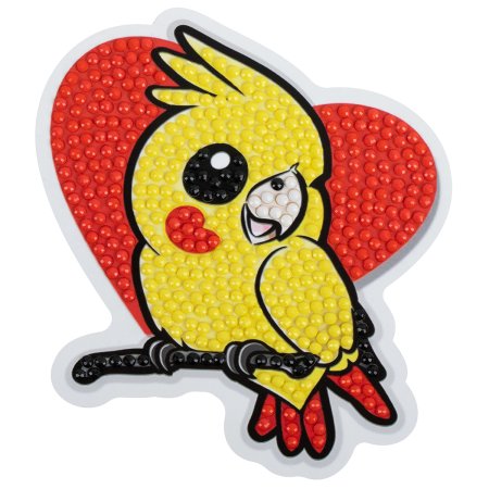 Кристальная (алмазная) мозаика ФРЕЯ магнит "Желтый попугай" 9.5 х 11 см ALVM-119