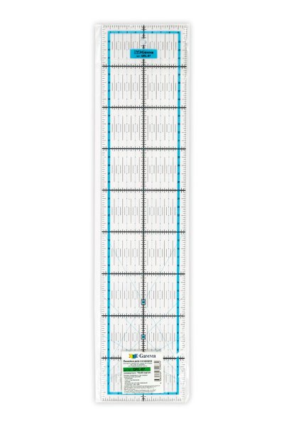 Линейка для пэчворка GAMMA пластик 10 x 45 см в пакете QRL-07