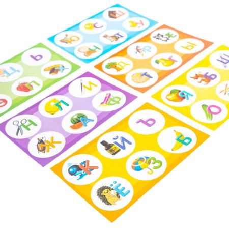 Лото с пластиковыми фишками "Азбука" 6 карточек, 36 фишек, 3+ KOR-04504