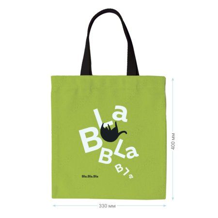 Сумка-шоппер MESHU "Bla bla" 33 x 40 см, канвас, с карманом RE-MS_50141