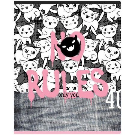 Тетрадь 40л. A5 клетка BG "No rules" выб. лак RE-Т5ск40_вл 10162