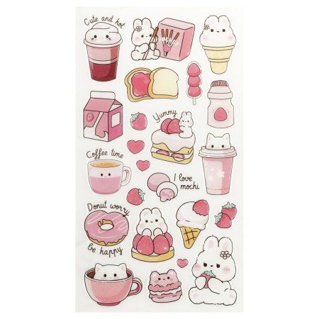 Наклейки гелевые MESHU "Sweet mood" 10 x 23 см, пакет европодвес RE-MS_57669