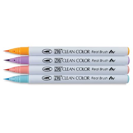 Набор маркеров CLEAN COLOR Real Brush - Pale colours 4 шт MPRB-6000AT/4VA
