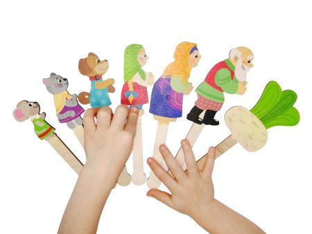 Штоковый театр. Набор кукол и декораций "Любимые сказки" (Колобок, Теремок, Кот и лиса) KOR-03679