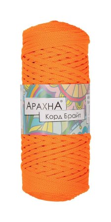 Пряжа ARACHNA Cord Bright 100% полиэфир 1 х 210 ± 10 г 100 ± 5 м №503 оранжевый неон ARA-COR-503