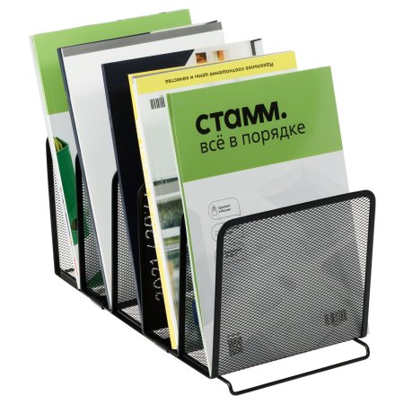 Лоток-сортер вертикальный СТАММ, металл, 5 секций, черный RE-ЛТВ-30836