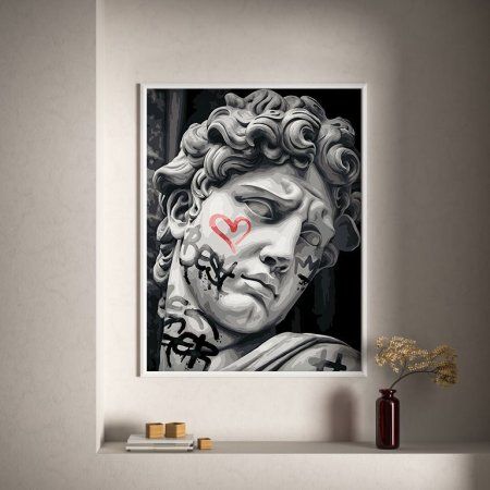 Набор для раскрашивания по номерам (холст на подрамнике) ФРЕЯ 40 х 30 см "Давид с граффити" PNB/PM-276