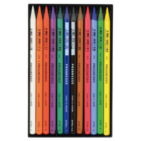 Карандаши цветные KOH-I-NOOR "Progresso" 12 цв, заточенный, в лаке, без дерева, картон RE-8756012007PZ