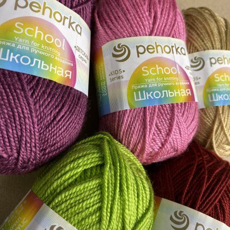 Пряжа Пехорская ПТ "Школьная" 100% акрил 50 г 150 м Пряжа Пехорская ПТ "Школьная" 100% акрил 50 г 150 м