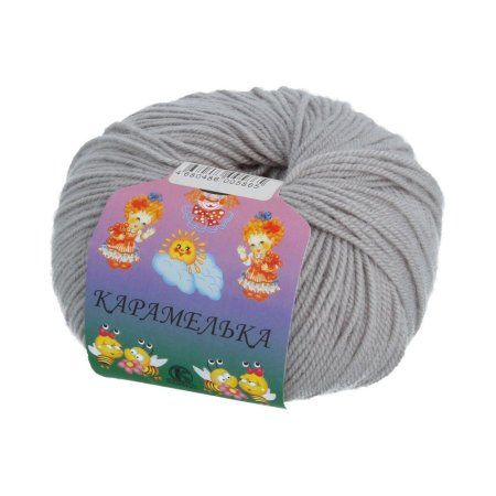 Пряжа Камтекс КТ "Карамелька" 100% акрил 1 х 50 г 175 м 168 серый свет. KAM-CAR-168