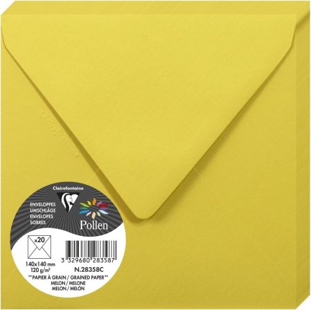 Конверт CLAIREFONTAINE Pollen 140 x 140 мм 120 г/м2 1 шт, дыня RH-28358C