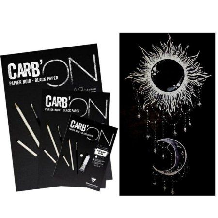 Скетчбук CLAIREFONTAINE Carb'ON 120 г/м2 A4 20 л, склейка, черные листы RH-975039C