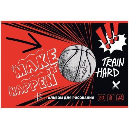 Альбом для рисования 20л. A4 BG "Street sports" на скрепке, эконом RE-АР4ск20 10972