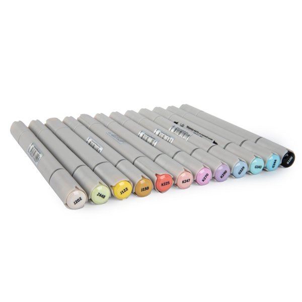 Набор маркеров на спиртовой основе VISTA-ARTISTA 06 - Манга (Пастельные тона) 0.7-7 мм 12 BMAS-12-06