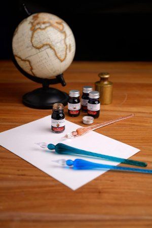 Ручка-перо стеклянная J. Herbin 18 см Бирюзовая RH-21433T