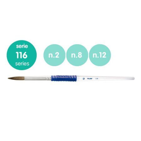 Набор кистей MILAN "116" синтетика, коза 3 шт (круглые №2, 8, 12) эргон. ручка, блистер ML-BWM10463 Набор кистей MILAN "116" синтетика, коза 3 шт (круглые №2, 8, 12) эргон. ручка, блистер ML-BWM10463