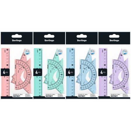 Набор чертежный малый Berlingo "Instinct" (треуг. 2 шт, линейка 15 см, транспортир) ассорти RE-RS_40015 Набор чертежный малый Berlingo "Instinct" (треуг. 2 шт, линейка 15 см, транспортир) ассорти RE-RS_40015