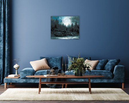 Набор для раскрашивания по номерам (холст на подрамнике) ФРЕЯ 50 х 40 см "Таинственная луна" PNB/PL-092