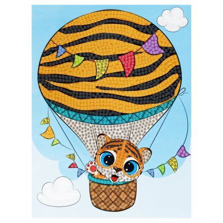 Алмазная мозаика, постер ТРИ СОВЫ "Тигренок" пакет с европодвесом RE-АМП_48188