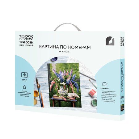 Картина по номерам на холсте ТРИ СОВЫ "Букет люпинов" 30 x 40 см, краски и кисть RE-KX3040_30004