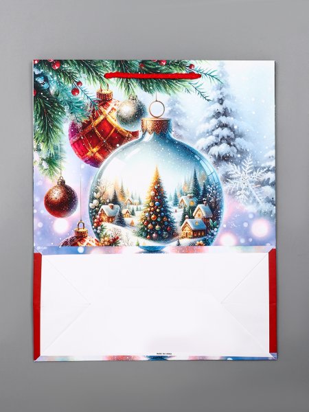 Пакет подарочный ламинированный 26 х 12 х 32 см "Шар Новогодний" SIM-10911804