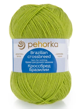 Пряжа Пехорская ПТ "Кроссбред Бразилии" 50% мериносовая шерсть, 50% акрил 1 х 100 г 500 ± 29 м №382 яр.саванна PEH-KRO-382