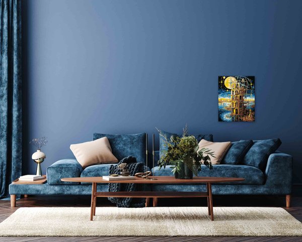 Набор для раскрашивания по номерам (с краской-металлик) ФРЕЯ 50 х 40 см "Фантастическая башня" PNB/PLZ-313