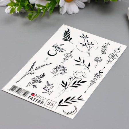 Татуировка на тело "Ч/б цветы" 10 x 15 см SIM-7064898 Татуировка на тело "Ч/б цветы" 10 x 15 см SIM-7064898