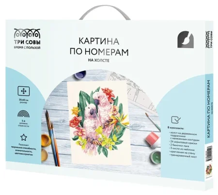 Картина по номерам на холсте ТРИ СОВЫ "Нежные чувства" 30 x 40 см с акриловыми красками и кистями RE-КХ_44140