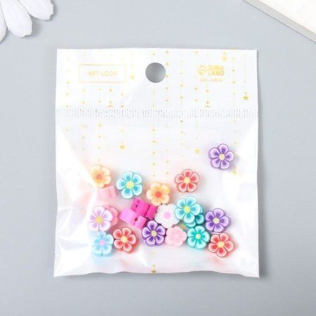 Бусины для творчества PVC "Красочные цветочки" 20 шт 1 x 1 x 1 см SIM-7829741