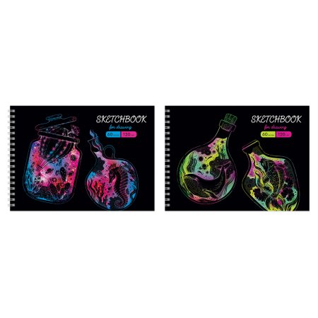 Скетчбук 60л. A5 BG "Imagine" 120 г/м2, матовая ламинация, выборочный лак, на гребне RE-СА560гр_57143