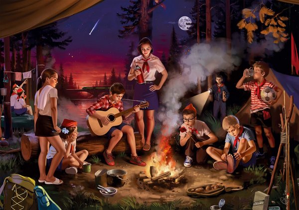 Пазл 1000 элементов ФРЕЯ "Вечер в пионерском лагере" PZL-1000/105