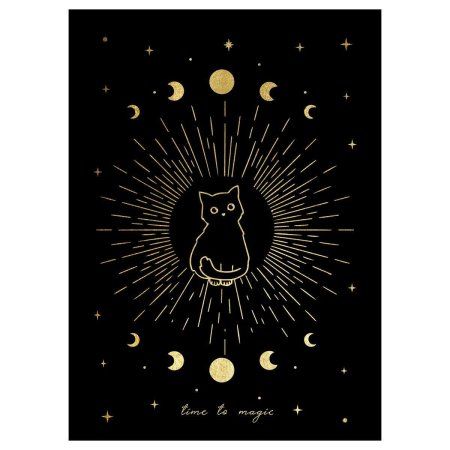 Блокнот А5 50л. MESHU "Black Cat" на отрывной склейке, матовая ламинация, тиснение фольгой RE-MS_54387