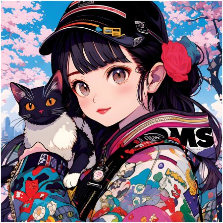 Пазл ТРИ СОВЫ 64 "Аниме девочка с котиком" RE-ПК64_64384