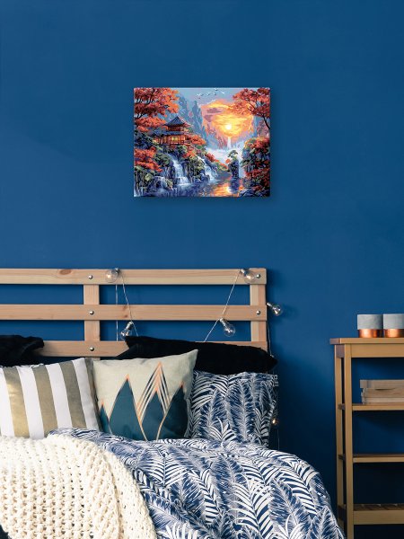 Набор для раскрашивания по номерам (холст на подрамнике) ФРЕЯ 50 х 40 см "В горах Японии" PNB/PL-381