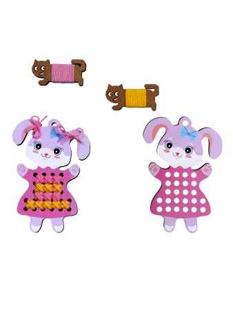 Набор для вышивания по деревянным трафаретам "Весёлые друзья" 6 фигурок KOR-05950