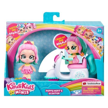 Кинди Кидс. Игровой набор Мини-кукла Пеппа Минт со скутером. ТМ Kindi Kids ROS-39761