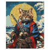 Картина по номерам на холсте с глиттером ТРИ СОВЫ "Кот-самурай" 40 x 50 см с акриловыми красками и кистями RE-КХг4050_57069